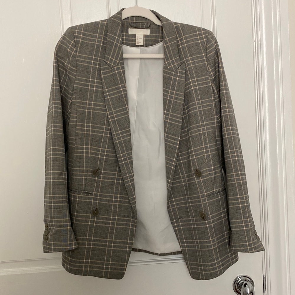 H&M plaid blazer